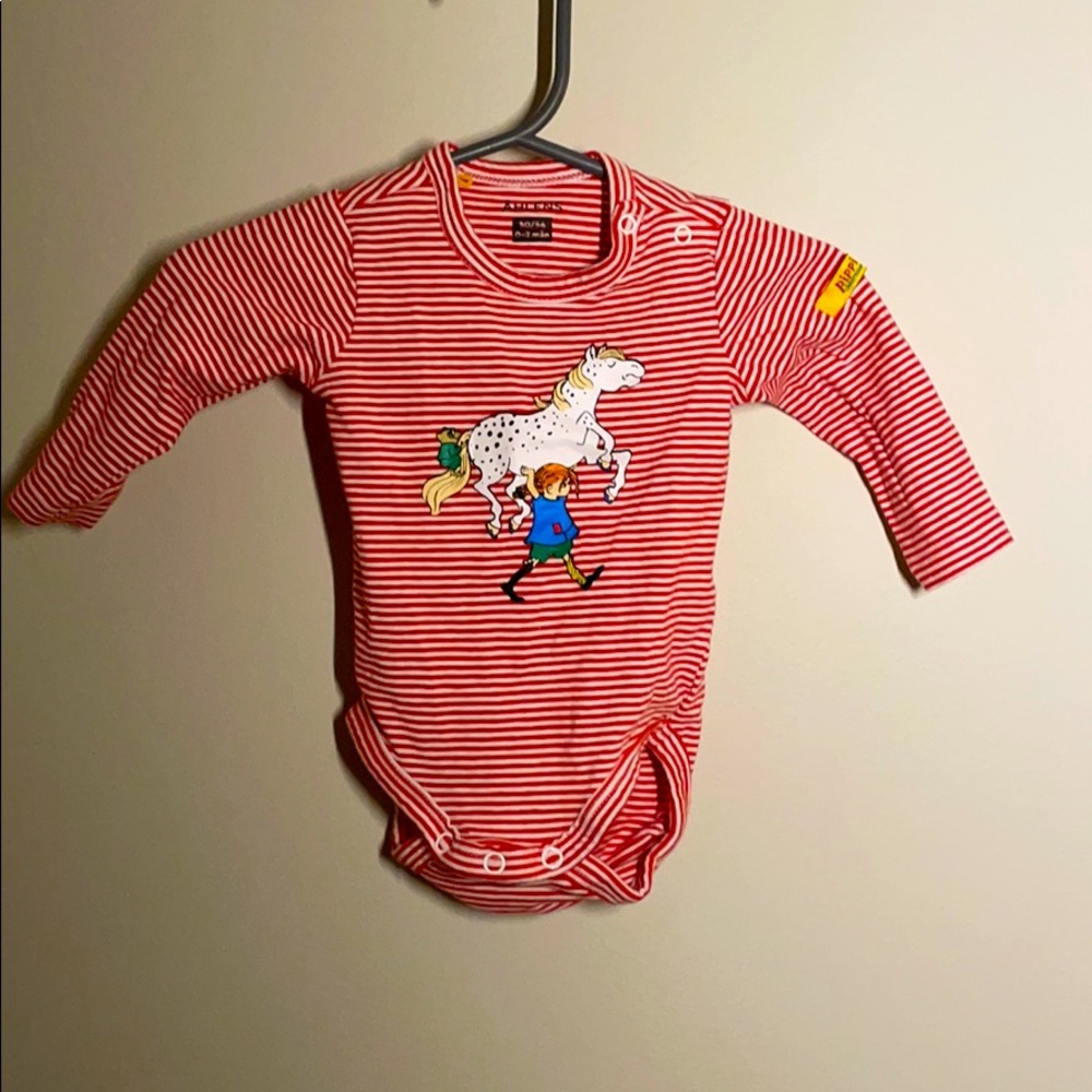 Swedish Pippi Longstocking Striped Onsie